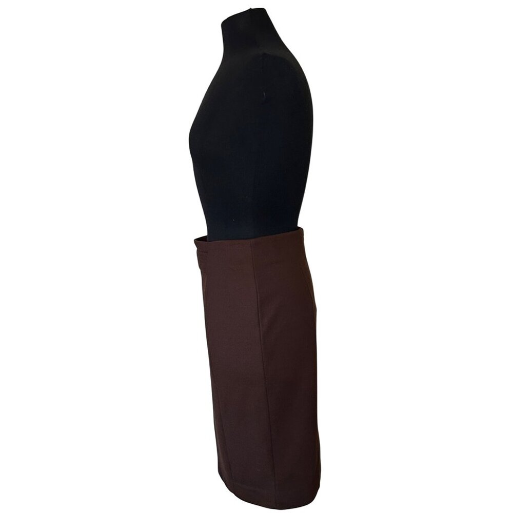 Premise Petite Brand Brown Pencil Skirt Polyester Rayon Blend Women's Size 8P - Picture 13 of 15
